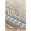 Flekke 243 Printed Gold Grey White Hand Woven Flatweave Modern Cotton Round Rug - Rugs Of Beauty - 3