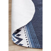 Flekke 245 Printed Blue White Hand Woven Flatweave Modern Cotton Round Rug - Rugs Of Beauty - 6