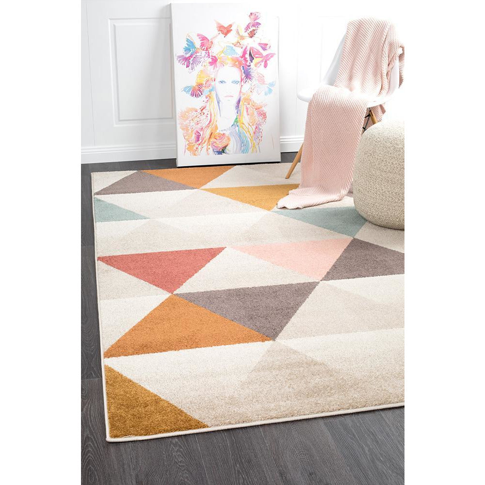 Lima Multi Coloured Triangle Geometric Patterned Modern Rug – Rugs Of ...