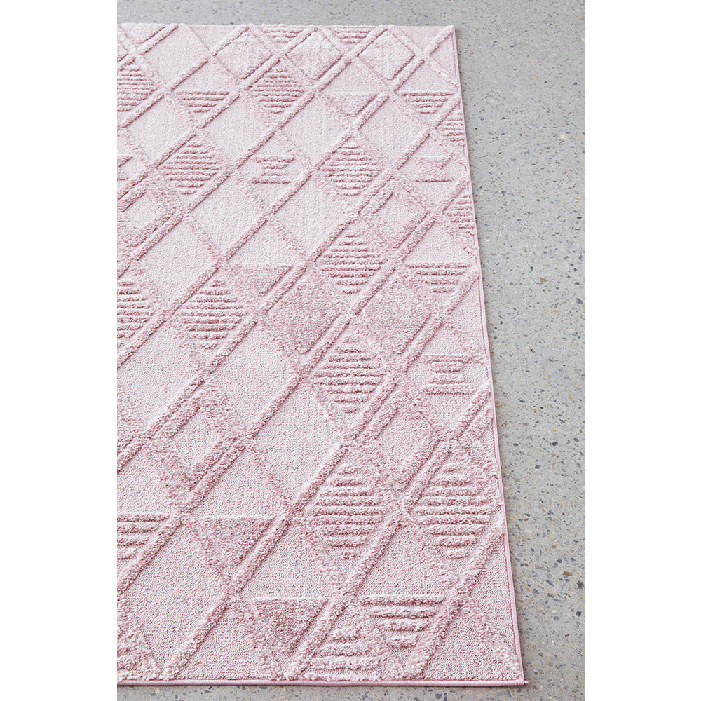 Catana 4756 Pink Modern Diamond Patterned Rug - Rugs Of Beauty - 2