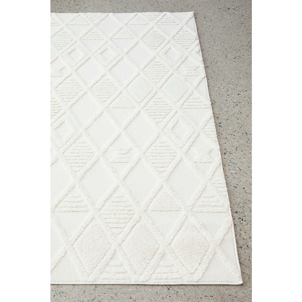 Catana 4756 White Modern Diamond Patterned Rug - Rugs Of Beauty - 2
