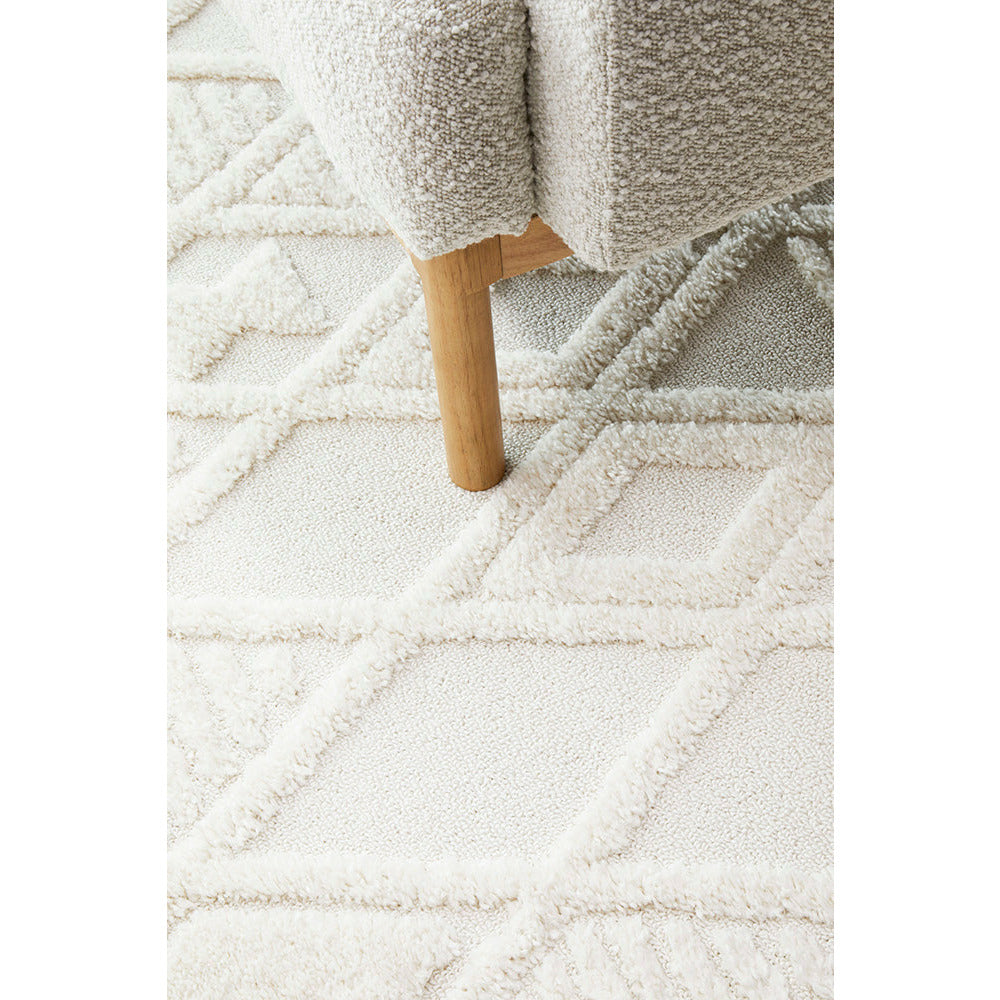 Catana 4756 White Modern Diamond Patterned Rug - Rugs Of Beauty - 8