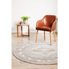 Bergen 1431 Peach Grey Transitional Medallion Patterned Round Rug - Rugs Of Beauty - 4
