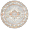 Bergen 1431 Peach Grey Transitional Medallion Patterned Round Rug - Rugs Of Beauty - 1