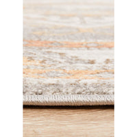 Bergen 1431 Peach Grey Transitional Medallion Patterned Round Rug - Rugs Of Beauty - 8