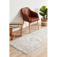 Bergen 1431 Peach Grey Transitional Medallion Patterned Runner Rug - Rugs Of Beauty - 3