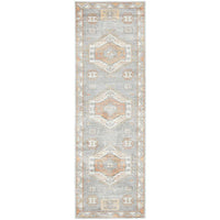 Bergen 1431 Peach Grey Transitional Medallion Patterned Runner Rug - Rugs Of Beauty - 1