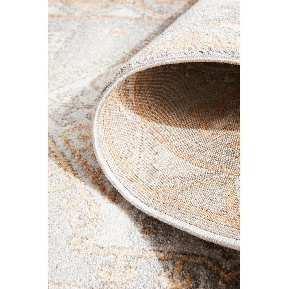 Bergen 1431 Peach Grey Transitional Medallion Patterned Runner Rug - Rugs Of Beauty - 9