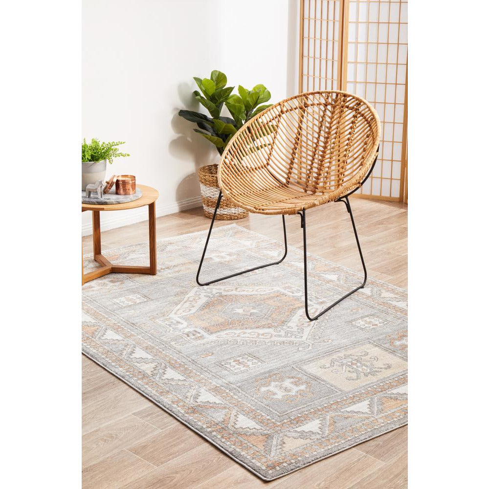 Bergen 1431 Peach Grey Transitional Medallion Patterned Rug - Rugs Of Beauty - 3