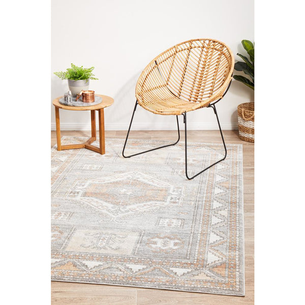Bergen 1431 Peach Grey Transitional Medallion Patterned Rug - Rugs Of Beauty - 4