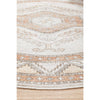 Bergen 1431 Peach Natural White Silver Transitional Medallion Patterned Round Rug - Rugs Of Beauty - 5