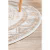 Bergen 1431 Peach Natural White Silver Transitional Medallion Patterned Round Rug - Rugs Of Beauty - 6