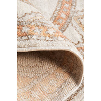 Bergen 1431 Peach Natural White Silver Transitional Medallion Patterned Round Rug - Rugs Of Beauty - 9