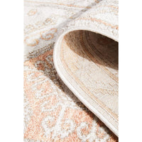 Bergen 1431 Peach Natural White Silver Transitional Medallion Patterned Runner Rug - Rugs Of Beauty - 9
