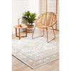 Bergen 1431 Peach Natural White Silver Transitional Medallion Patterned Rug - Rugs Of Beauty - 3