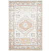 Bergen 1431 Peach Natural White Silver Transitional Medallion Patterned Rug - Rugs Of Beauty - 1