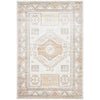 Bergen 1431 Peach Natural White Silver Transitional Medallion Patterned Rug - Rugs Of Beauty - 1