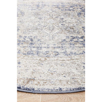 Bergen 1432 Ocean Blue Transitional Medallion Patterned Round Rug - Rugs Of Beauty - 7