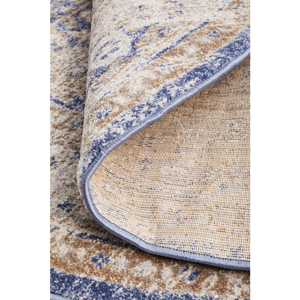 Bergen 1432 Ocean Blue Transitional Medallion Patterned Round Rug - Rugs Of Beauty - 9