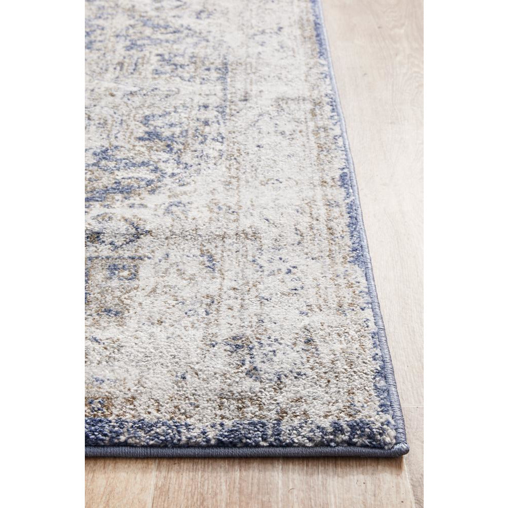 Bergen 1432 Ocean Blue Transitional Medallion Patterned Runner Rug - Rugs Of Beauty - 7