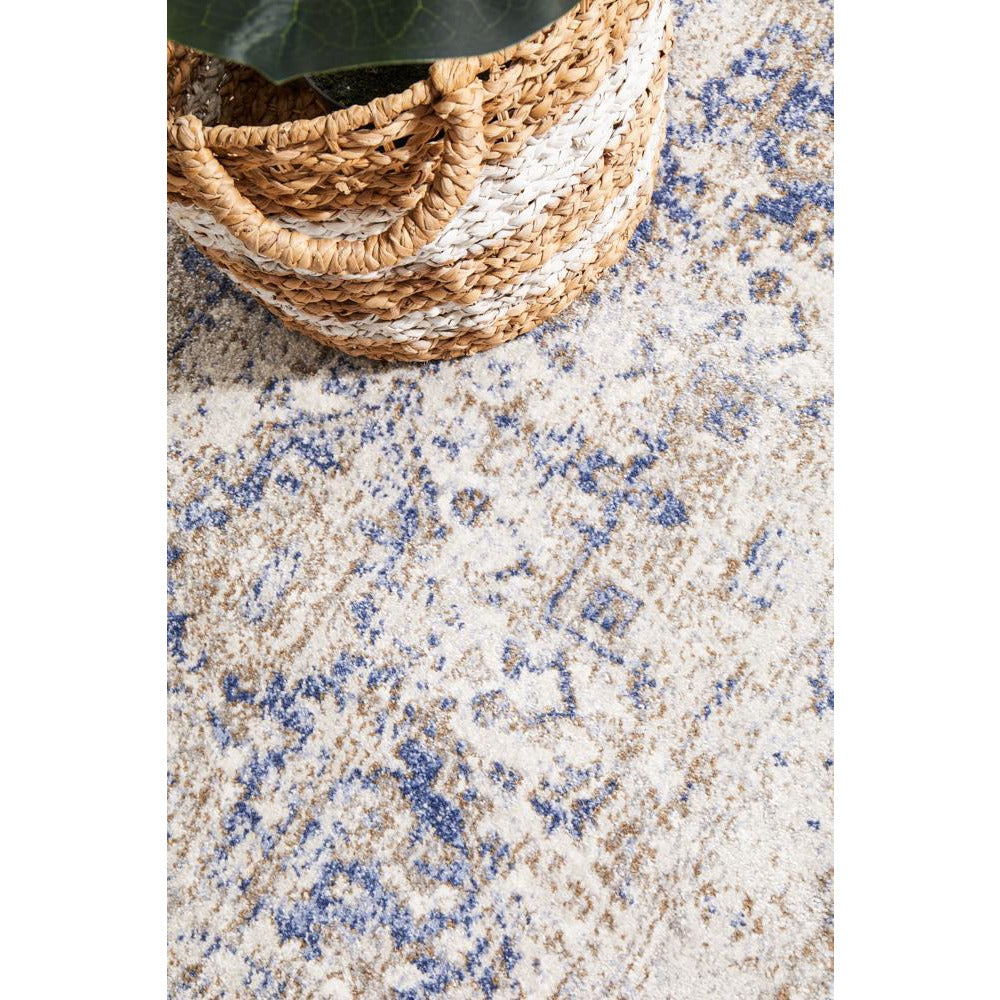 Bergen 1432 Ocean Blue Transitional Medallion Patterned Runner Rug - Rugs Of Beauty - 5