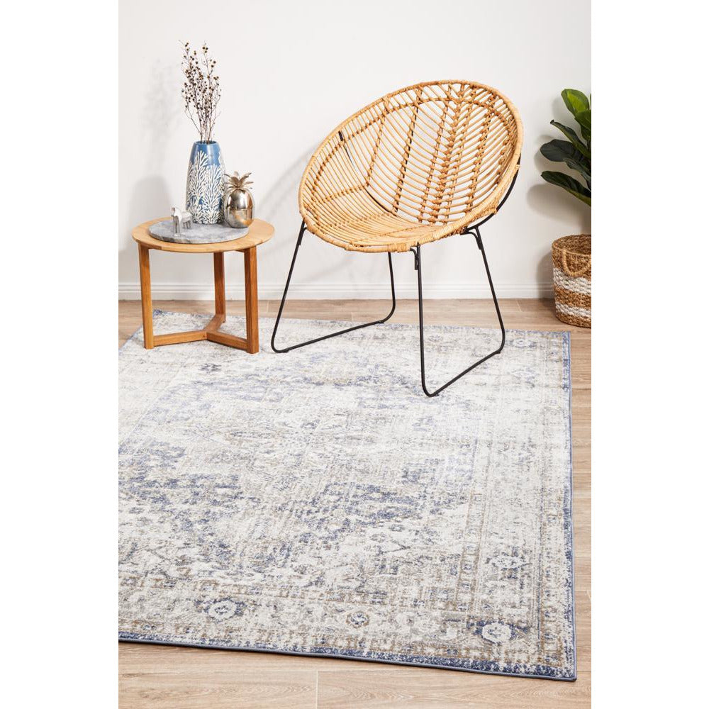 Bergen 1432 Ocean Blue Transitional Medallion Patterned Rug - Rugs Of Beauty - 4
