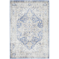 Bergen 1432 Ocean Blue Transitional Medallion Patterned Rug - Rugs Of Beauty - 1