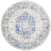 Bergen 1433 Ocean Blue Peach Transitional Medallion Patterned Round Rug - Rugs Of Beauty - 1