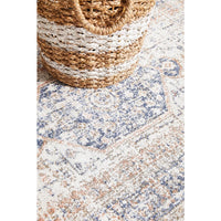 Bergen 1433 Ocean Blue Peach Transitional Medallion Patterned Runner Rug - Rugs Of Beauty - 8