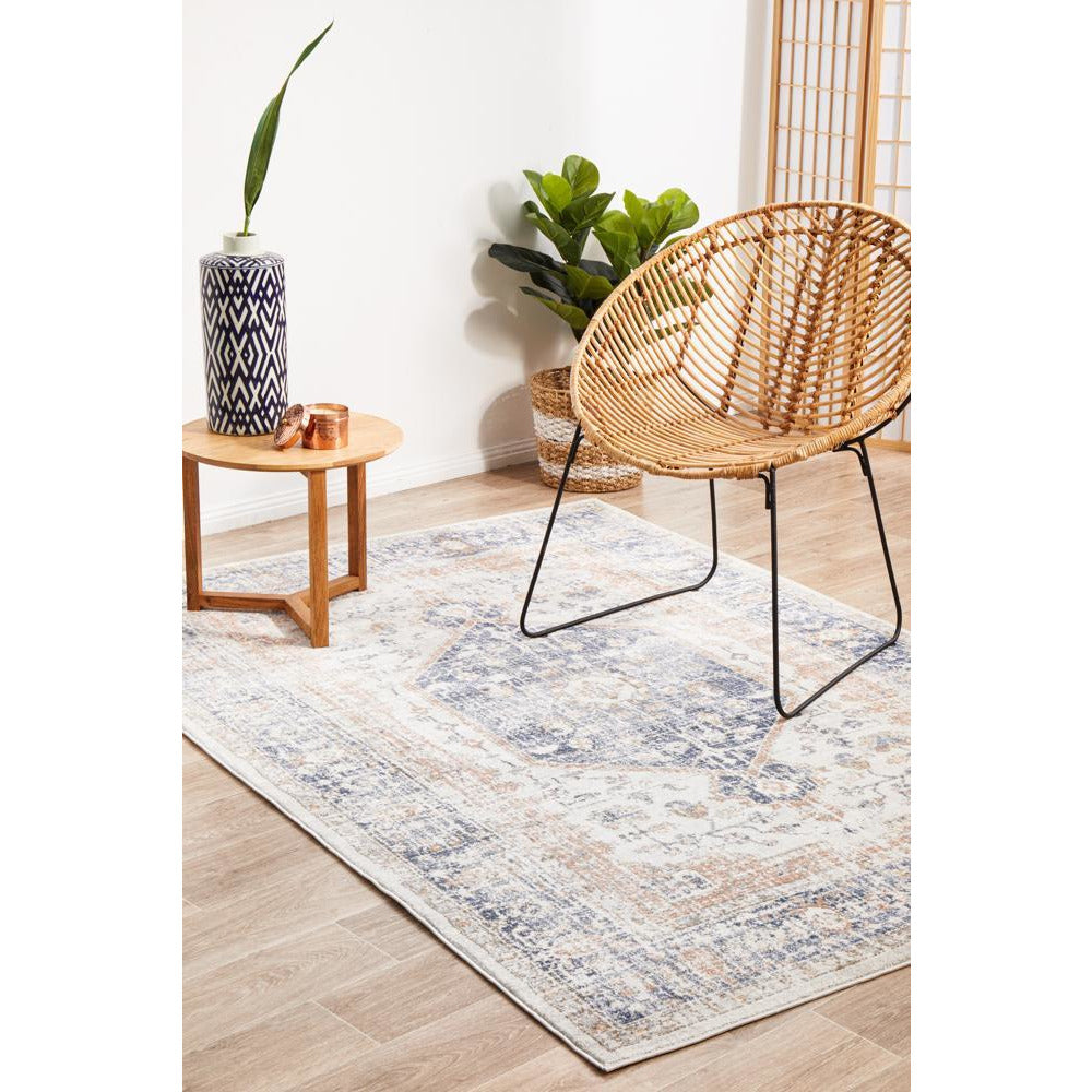 Bergen 1433 Ocean Blue Transitional Medallion Patterned Rug - Rugs Of Beauty - 3