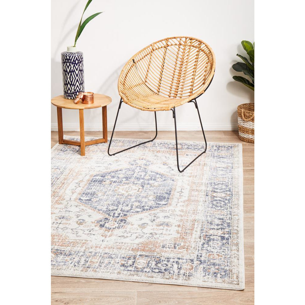 Bergen 1433 Ocean Blue Transitional Medallion Patterned Rug - Rugs Of Beauty - 4