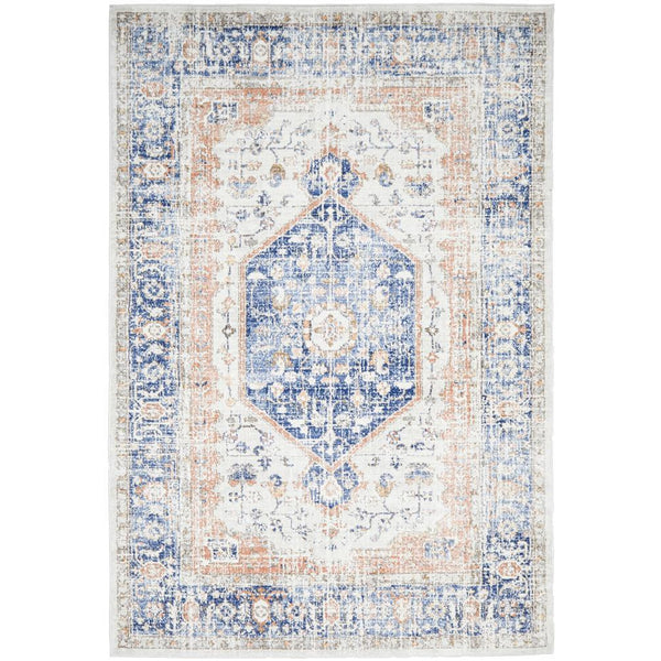Bergen 1433 Ocean Blue Transitional Medallion Patterned Rug - Rugs Of Beauty - 1