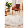 Bergen 1433 Peach Ocean Blue Transitional Medallion Patterned Round Rug - Rugs Of Beauty - 3