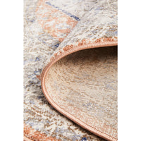 Bergen 1433 Peach Ocean Blue Transitional Medallion Patterned Round Rug - Rugs Of Beauty - 9
