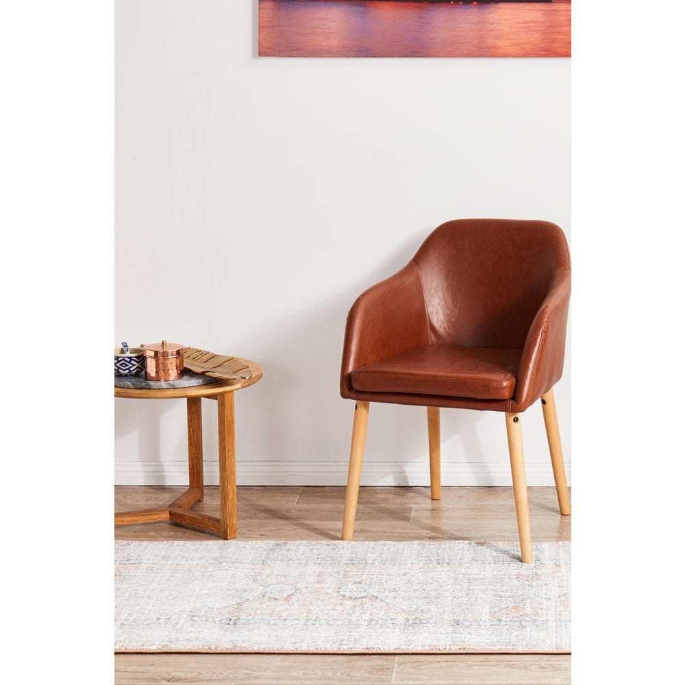 Bergen 1433 Peach Ocean Blue Transitional Medallion Patterned Runner Rug - Rugs Of Beauty - 4