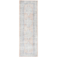 Bergen 1433 Peach Ocean Blue Transitional Medallion Patterned Runner Rug - Rugs Of Beauty - 1