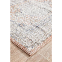 Bergen 1433 Peach Ocean Blue Transitional Medallion Patterned Runner Rug - Rugs Of Beauty - 6