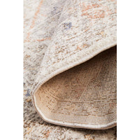 Bergen 1433 Silver Grey Soft Blue Warm Peach Transitional Medallion Patterned Round Rug - Rugs Of Beauty - 9