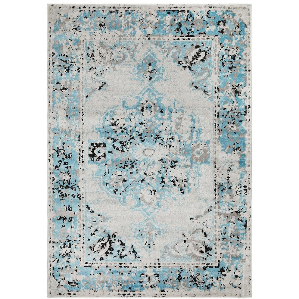 Dellinger 232 Blue Beige Black Transitional Rug - Rugs Of Beauty - 1