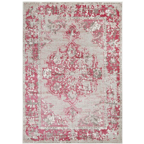 Dellinger 232 Fuchsia Beige Grey Transitional Rug - Rugs Of Beauty - 1