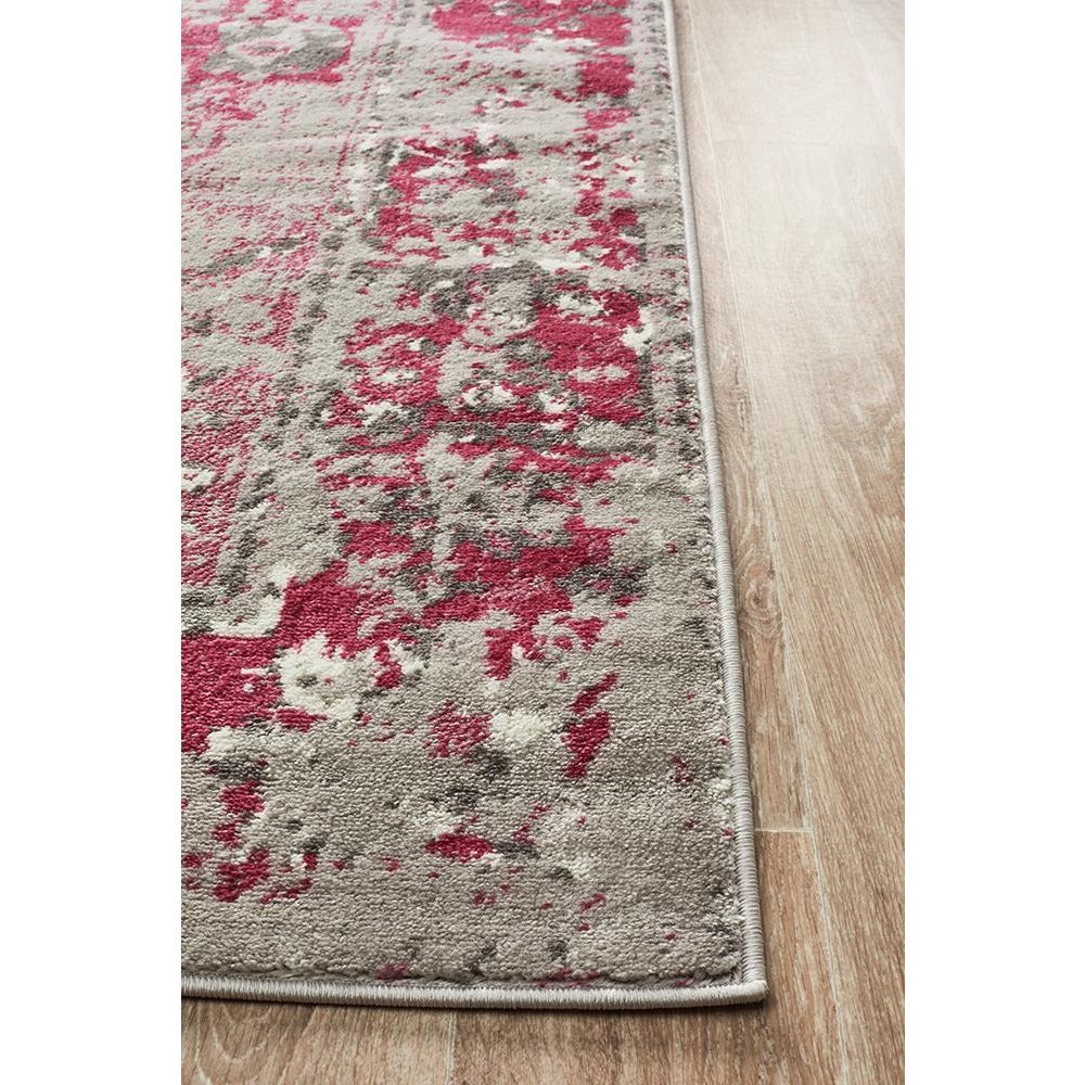 Fuchsia Rug Abstract Dellinger 232 Fuchsia Beige Grey Transitional Abstract Rug – Rugs Of Beauty