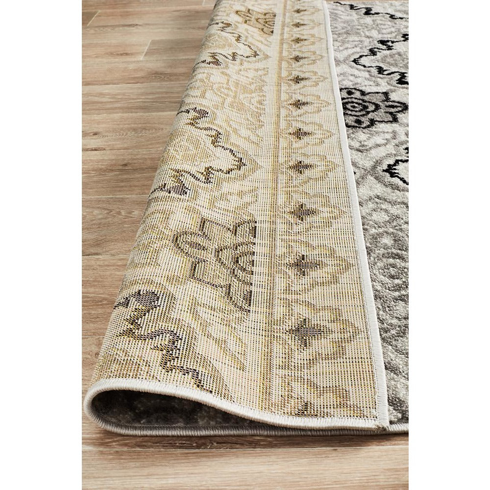 Dellinger 235 Black Beige Grey Modern Floral Abstract Rug - Rugs Of Beauty - 6