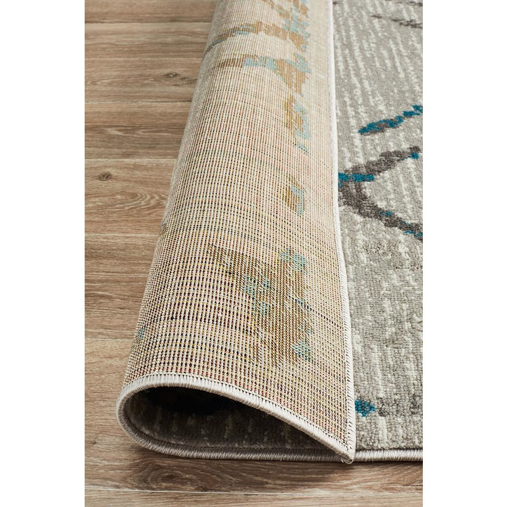 Dellinger 236 Blue Beige Grey Modern Diamond Patterned Abstract Rug - Rugs Of Beauty - 7