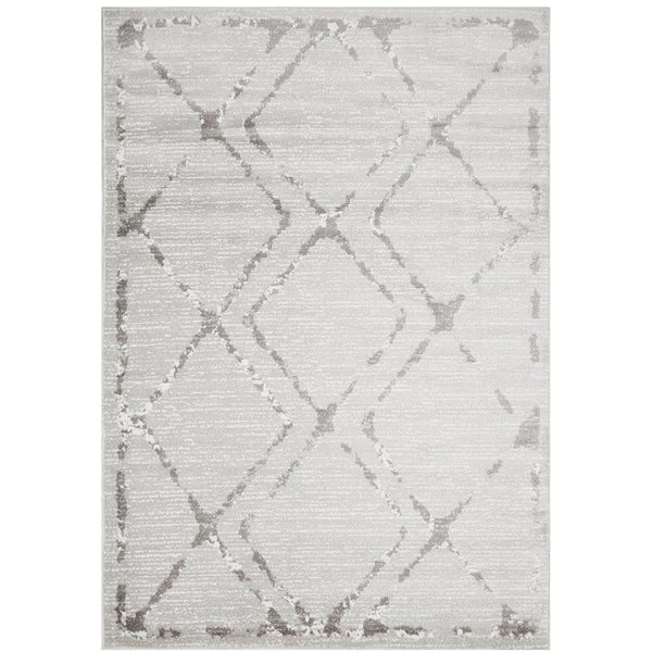 Dellinger 236 Silver Grey Beige Modern Diamond Patterned Rug - Rugs Of Beauty - 1