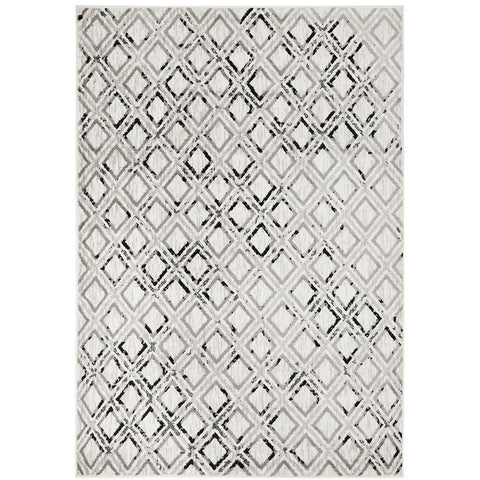 Dellinger 237 Black Beige Grey Modern Diamond Patterned Rug - Rugs Of Beauty - 1