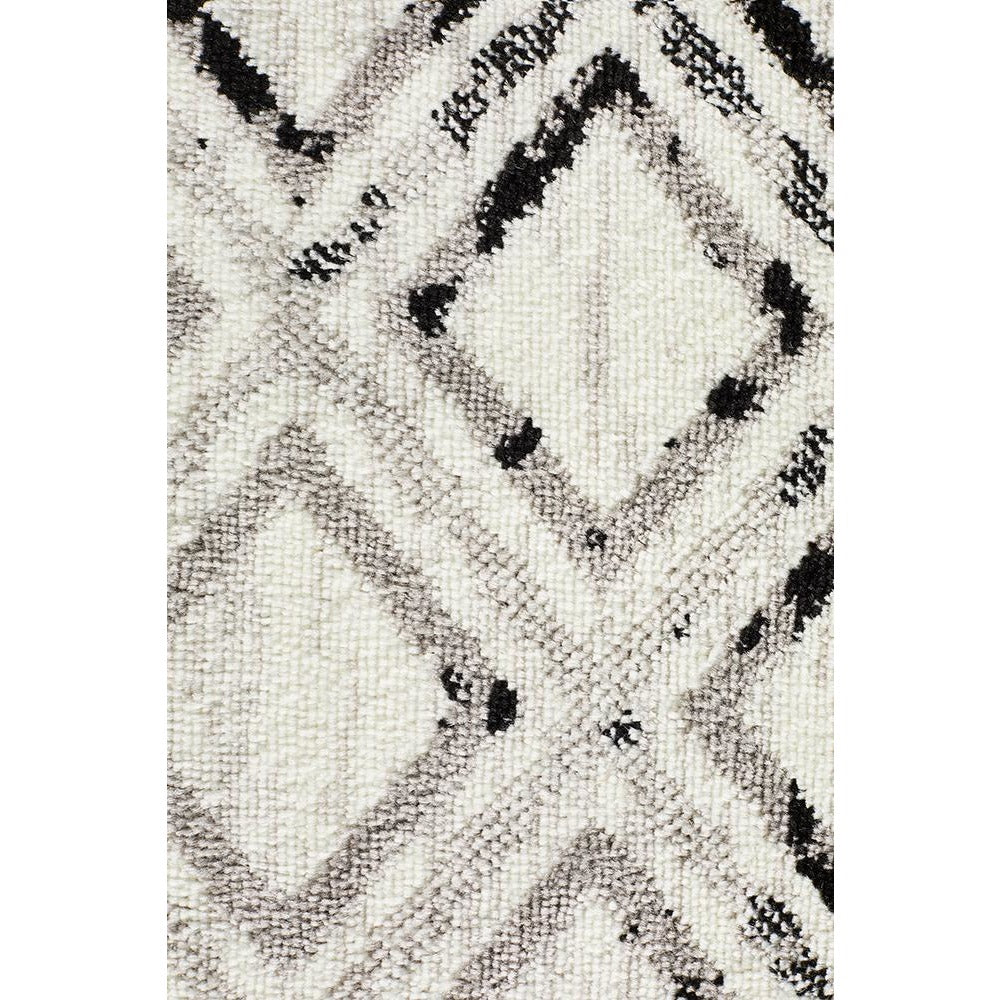 Dellinger 237 Black Beige Grey Modern Diamond Patterned Abstract Rug - Rugs Of Beauty - 6
