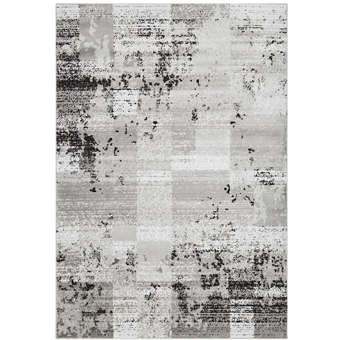 Dellinger 241 Grey Black Beige Modern Abstract Patterned Rug - Rugs Of Beauty - 1