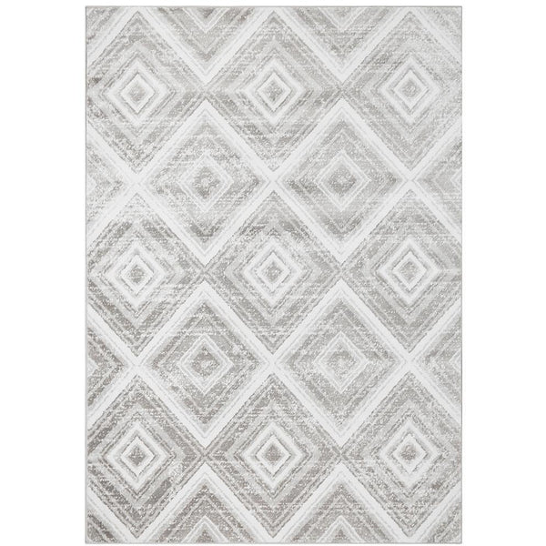 Dellinger 246 Grey Beige Diamond Patterned Abstract Rug - Rugs Of Beauty - 1