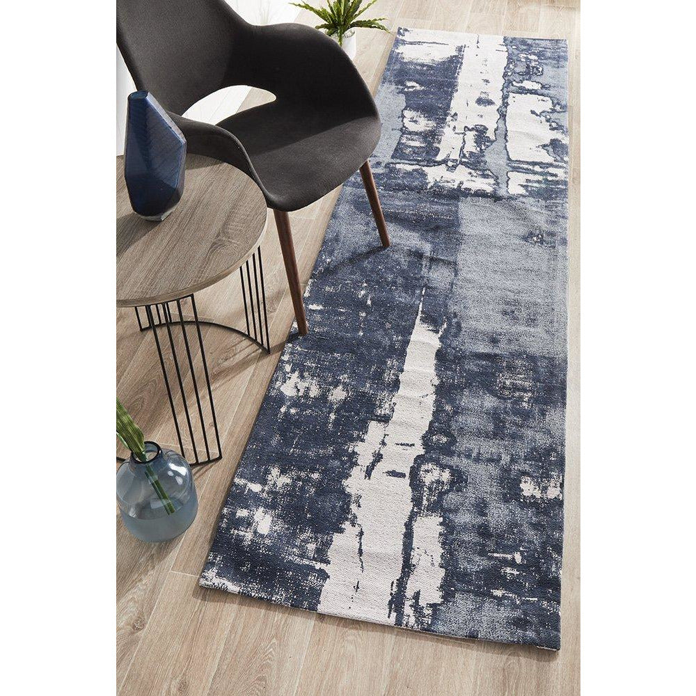 Asgard 175 Denim Blue Modern Abstract Runner Rug - Rugs Of Beauty - 2