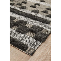Quivira 473 Charcoal Grey Patterned Modern Rug - Rugs Of Beauty - 3